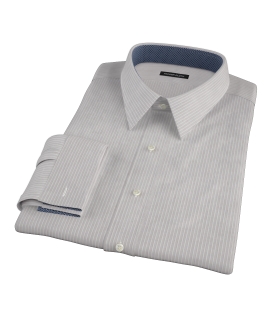 Clove Brown End-on-End Stripe Custom Made Shirt 