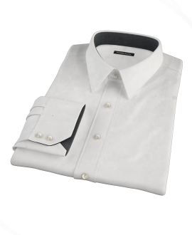 White Pinpoint Custom Dress Shirt 