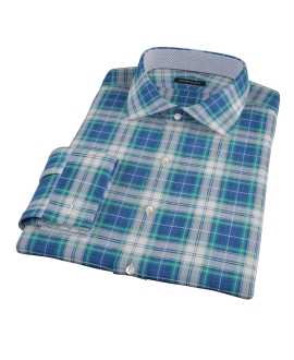 Blue Green Reversible Plaid Custom Made Shirt 
