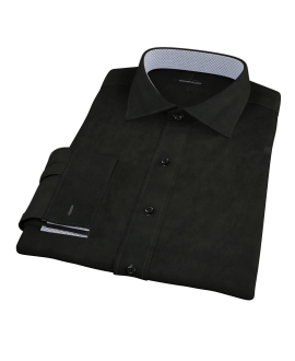 Black Broadcloth Men's Dress Shirt 