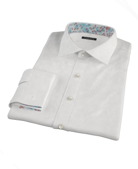 White Pinpoint Fitted Dress Shirt 