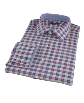 Blue and Orange Tartan Custom Made Shirt 