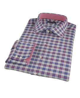 Blue and Orange Tartan Men's Dress Shirt 