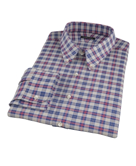 Blue and Orange Tartan Custom Dress Shirt 