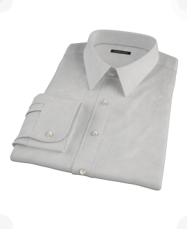 Light Gray End on End Fitted Dress Shirt 