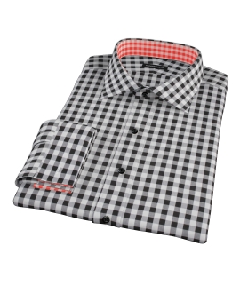 Black Large Gingham Tailor Made Shirt 