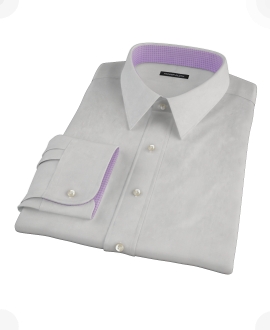 Light Gray End-on-End Fitted Dress Shirt 