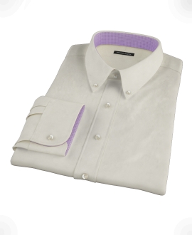 Ecru Pinpoint Fitted Shirt 