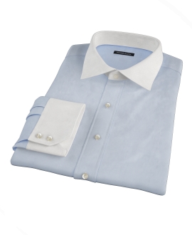 Light Blue End on End Men's Dress Shirt 