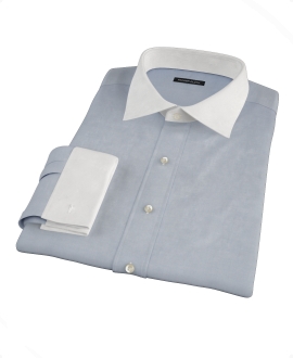 Dark Blue End on End Custom Dress Shirt 