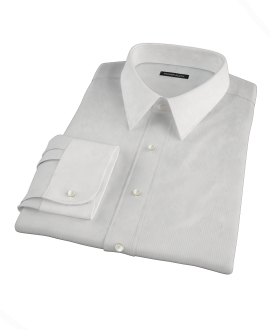 100s Pale Gray Stripe Fitted Shirt 
