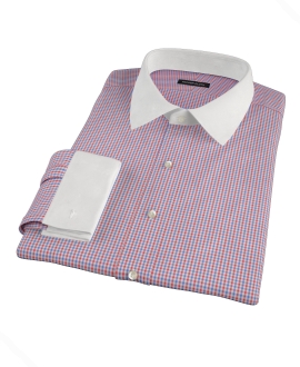 Red and Blue Mini Gingham Dress Shirt 