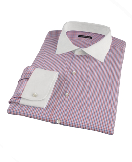 Red and Blue Mini Gingham Tailor Made Shirt 
