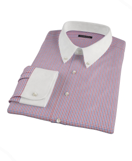 Red and Blue Mini Gingham Dress Shirt 
