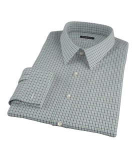 Green and Blue Mini Gingham Tailor Made Shirt 