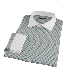 Green and Blue Mini Gingham Tailor Made Shirt 