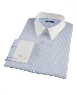 Light Blue Reverse Bengal Stripe Men's Dress Shirt 
