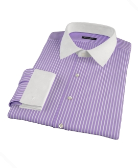 Purple Reverse Bengal Stripe Fitted Dress Shirt 