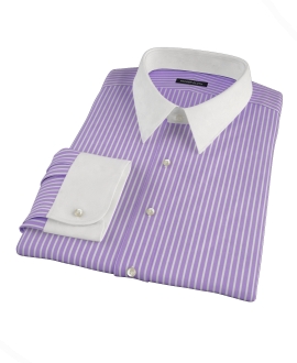 Purple Reverse Bengal Stripe Fitted Dress Shirt 