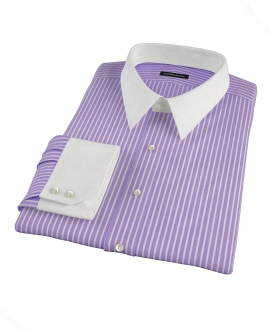 Purple Reverse Bengal Stripe Men's Dress Shirt 