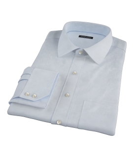Bowery Light Blue Wrinkle-Resistant Pinpoint Fitted Dress Shirt 