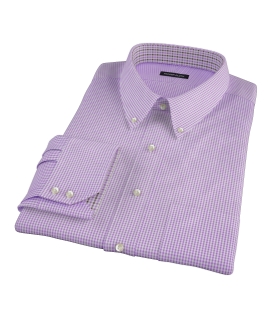Lavender Mini Gingham Men's Dress Shirt 