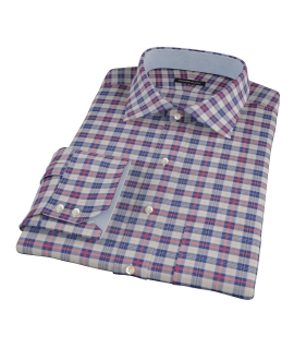 Blue and Orange Tartan Custom Dress Shirt 