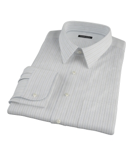 Light Blue Gray Dobby Stripe Fitted Shirt 