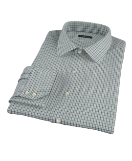 Green and Blue Mini Gingham Dress Shirt 