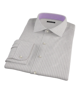 Japanese Lavender and Gray Stripe Fitted Shirt 