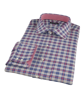 Blue and Orange Tartan Dress Shirt 