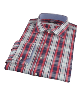 Large Red and Blue Plaid Tailor Made Shirt 