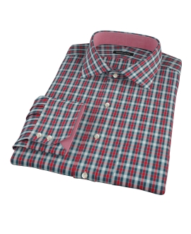 Red and Blue Block Plaid Custom Made Shirt 