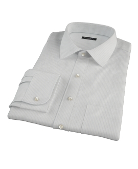 Thomas Mason Fine Navy Stripe Twill Fitted Dress Shirt 