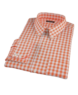 Orange Large Gingham Custom Made Shirt 