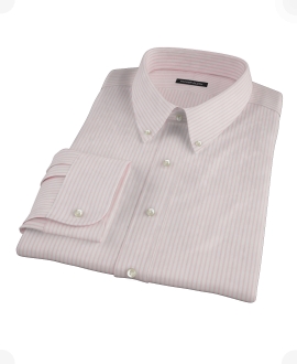Pink University Stripe Pinpoint Custom Dress Shirt 