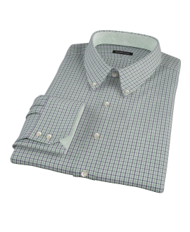 Green and Blue Mini Gingham Custom Made Shirt 