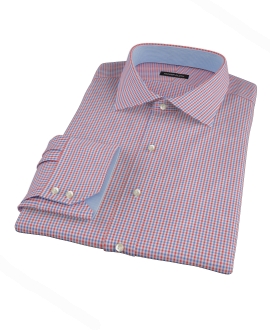 Red and Blue Mini Gingham Dress Shirt 