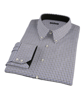 Blue and Black Gingham Twill Custom Made Shirt 