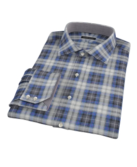 Blue and Charcoal Large Plaid Custom Made Shirt 