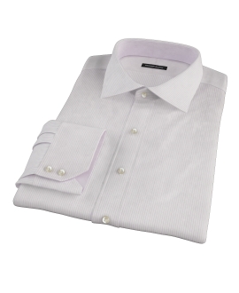 140s Lavender Wrinkle Resistant Stripe Fitted Shirt 
