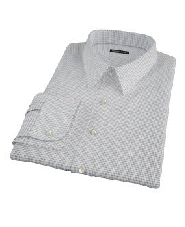 Coffee & Blue Check Custom Dress Shirt 