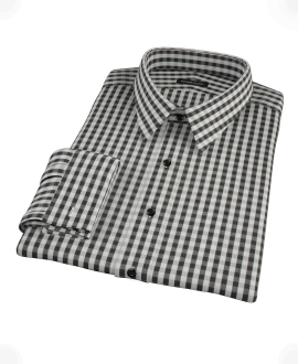 Black Classic Gingham Custom Made Shirt 