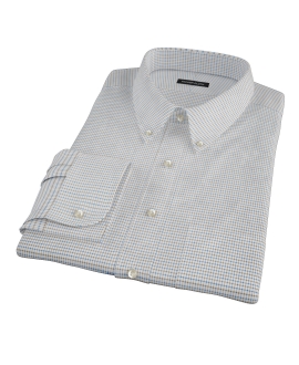 Coffee & Blue Check Custom Made Shirt 