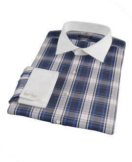 Large Blue and Pink Plaid Tailor Made Shirt 