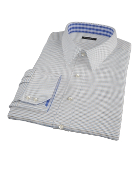 Coffee & Blue Check Custom Made Shirt 