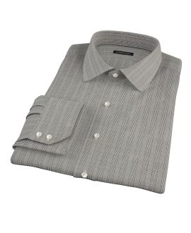 Black Glen Plaid Fitted Dress Shirt 