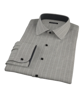 Black Glen Plaid Fitted Dress Shirt 