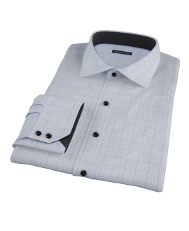 Light Blue and Black Window Grid Dress Shirt 