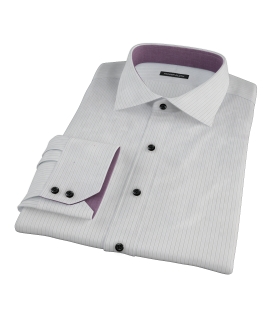 Lavender and Black Fine Satin Stripe Tailor Made Shirt 